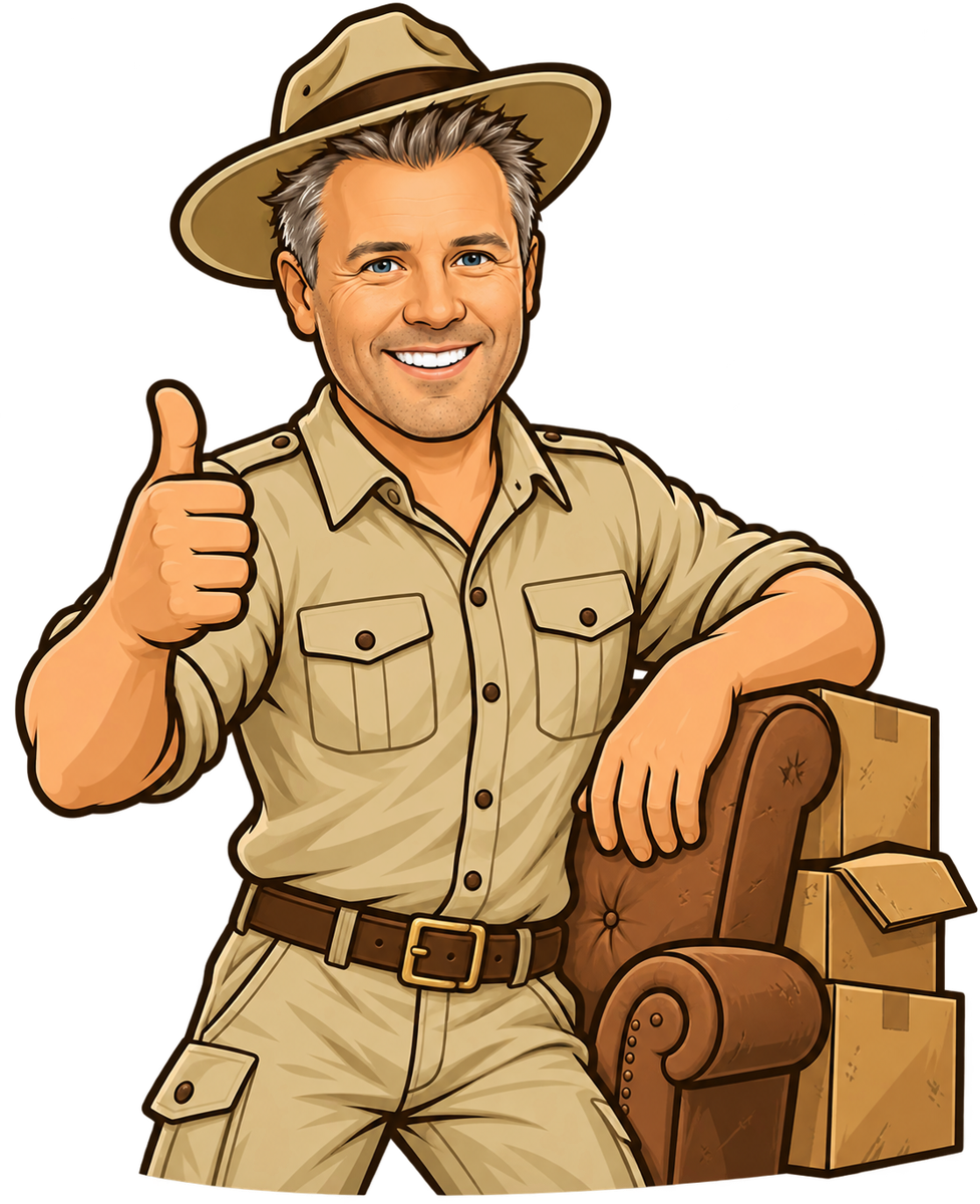 Josh, the Junk Safari guide, in his safari hat giving a thumbs up